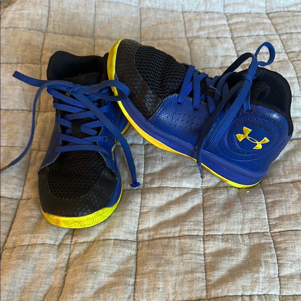 Under Armour Kids' Blue and Yellow Sneakers